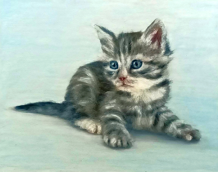 Gray Cat Painting