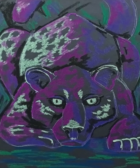 Soft pastel Panther BASIC Two DRAWING 