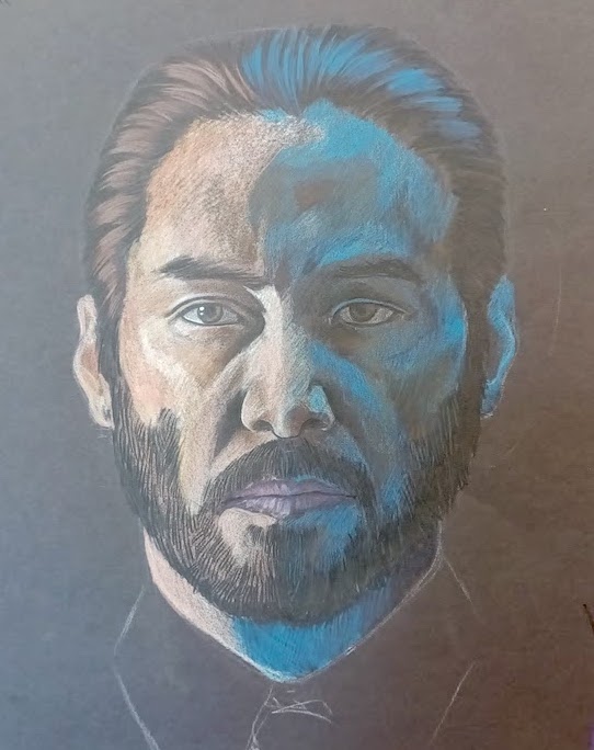 Keanu Reeves Colored Pencil Drawing