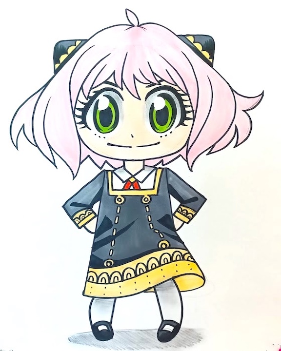 Chibi girl with pink hair