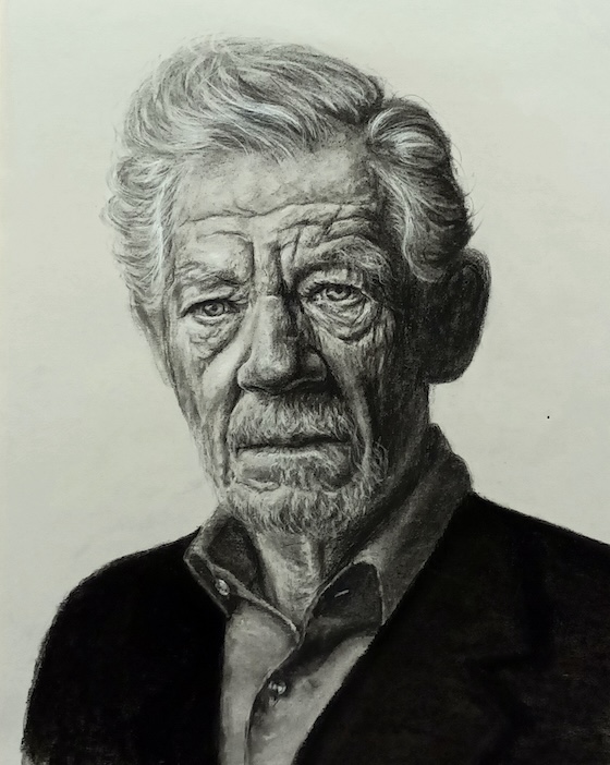 charcoal portrait drawing