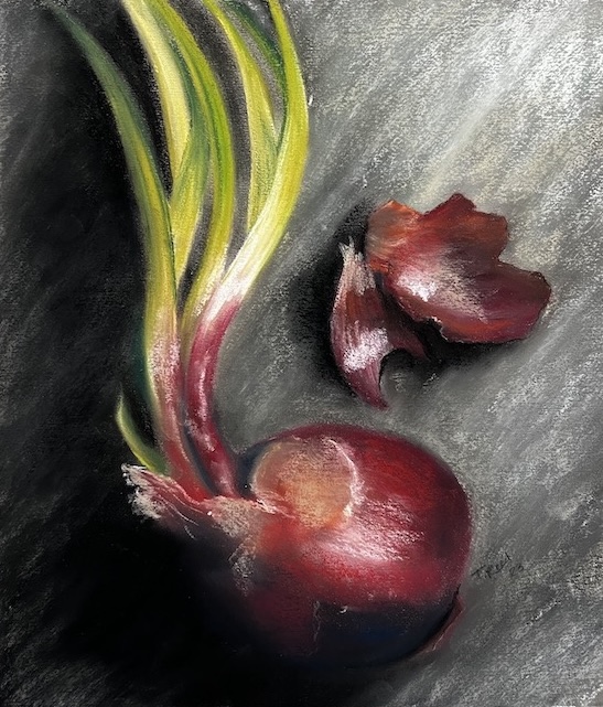 pastel onion drawing