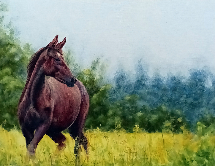 acrylic horse painting