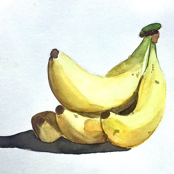 bananas in watercolor