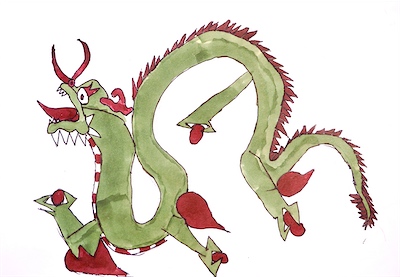 Eric Z., Age 7 — Bhutanese Dragon — Basic Drawing