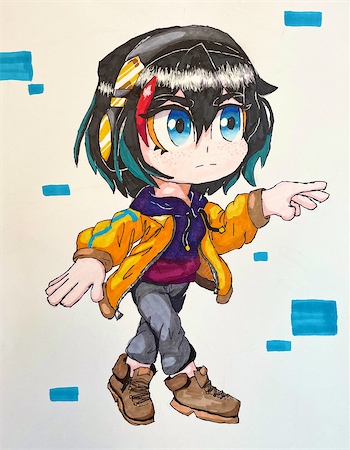 Lindsay Groose, Age 14 — A-Tan character — Manga Drawing