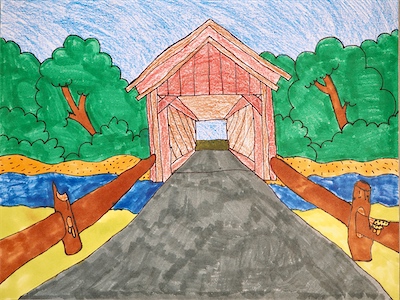 Meghna Datta, Age 10 — The Bridge of Happiness — Intermediate Drawing