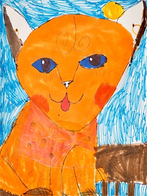 Michael D., Age 7 — Cat Whiskers — Basic Drawing