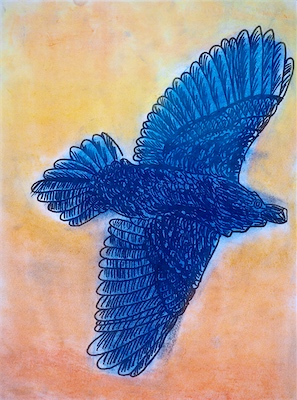 Teagan Francis, Age 10 — Dark Blue Bird — Intermediate Drawing