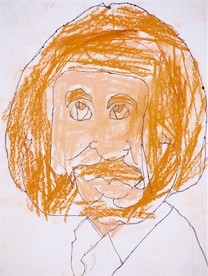 Theo Huff, Age 7 — Bob Ross Portrait — Basic Drawing