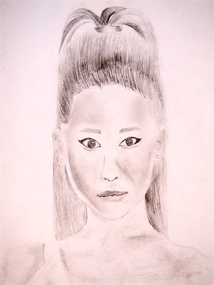 Yuvika Rao, Age 12 — Ariana Grande Portrait — Portrait Drawing