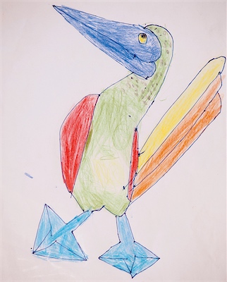 Zoe Zheng, Age 6 — Colorful Bird — Basic Drawing