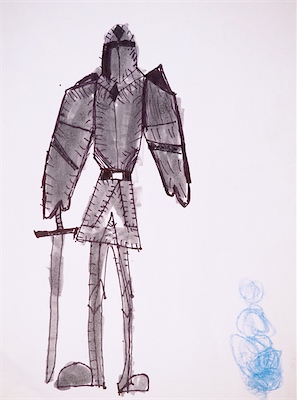 Zoe Zheng, Age 6 — The Knight — Basic Drawing